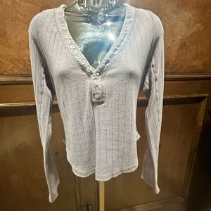 NWOT SIZE M Free People Gray Long Sleeve Top
